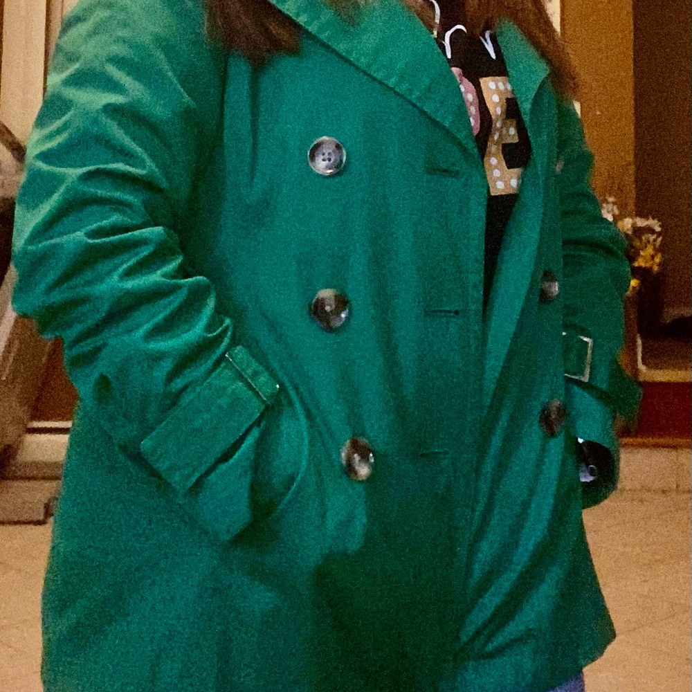Michael Kors emerald green Trench Coat with Belted Cuffs - Picture 10 of 10